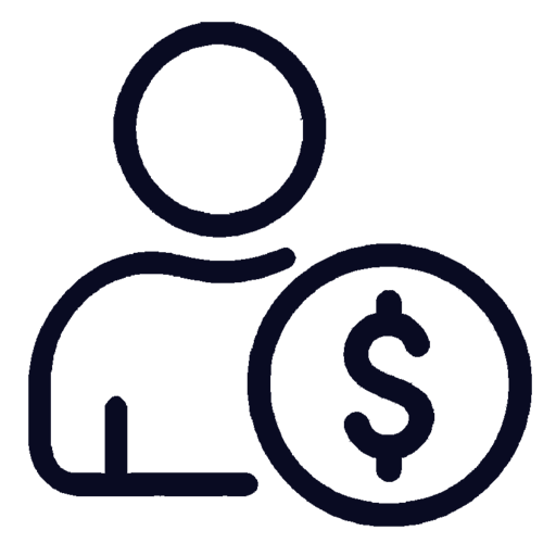 Two hands exchanging a dollar sign